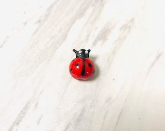 Glasnyckelpiga-Lampwork nyckelpiga-berlock-röd och svart insektspärla för smyckeshantverk-söt glasinsektspärla-DIY-pysselmaterial