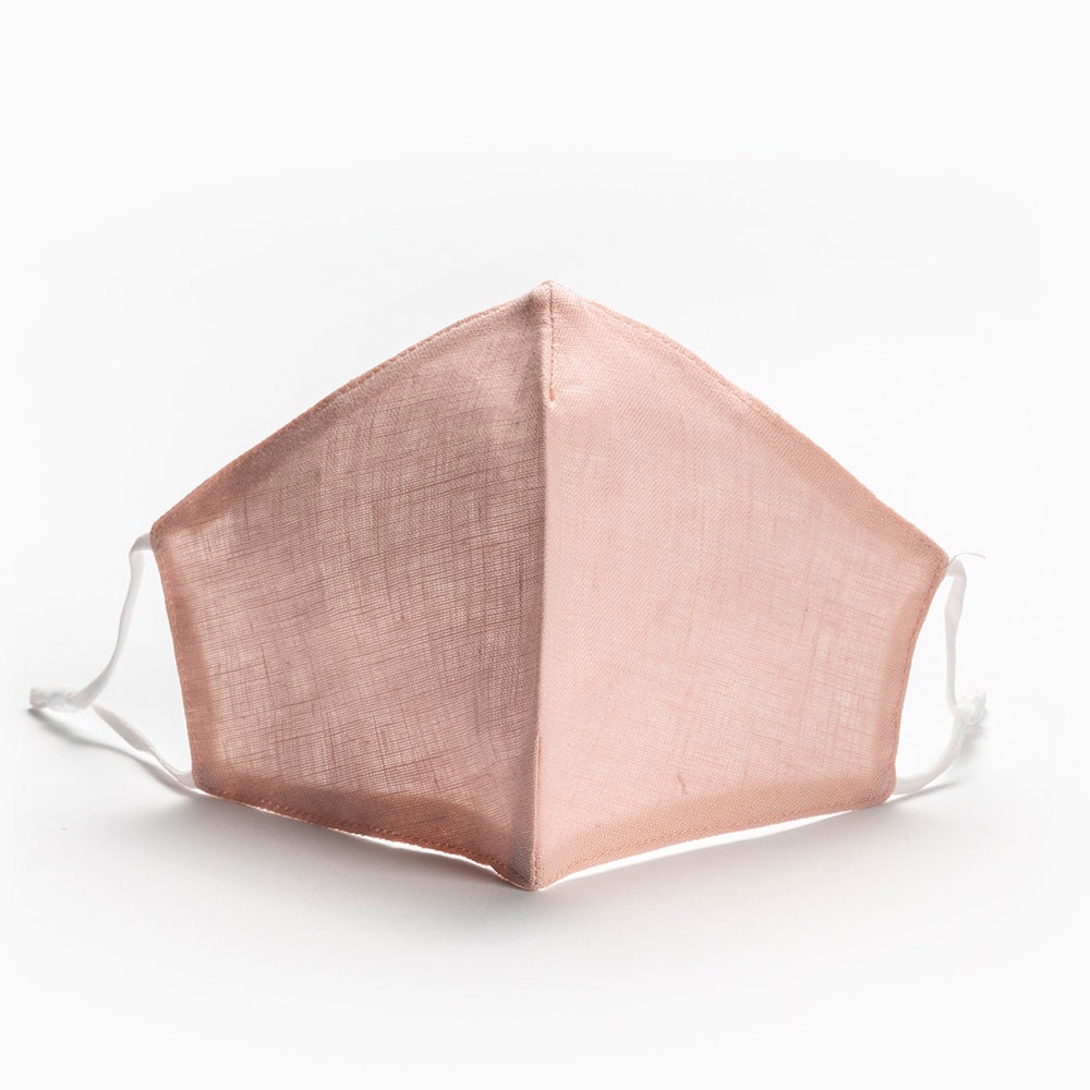100% Linen 2Layer Face Mask with Nose Wire, Filter Pocket,Washable,Breathable,Reusable,Adjustable, Face Cover, Linen Bag Included