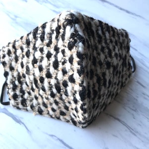 Wool 2 Layer Face Mask with Nose Wire-Filter Pocket-Washable-Reusable-Adjustable-Breathable-Fashion Face Cover