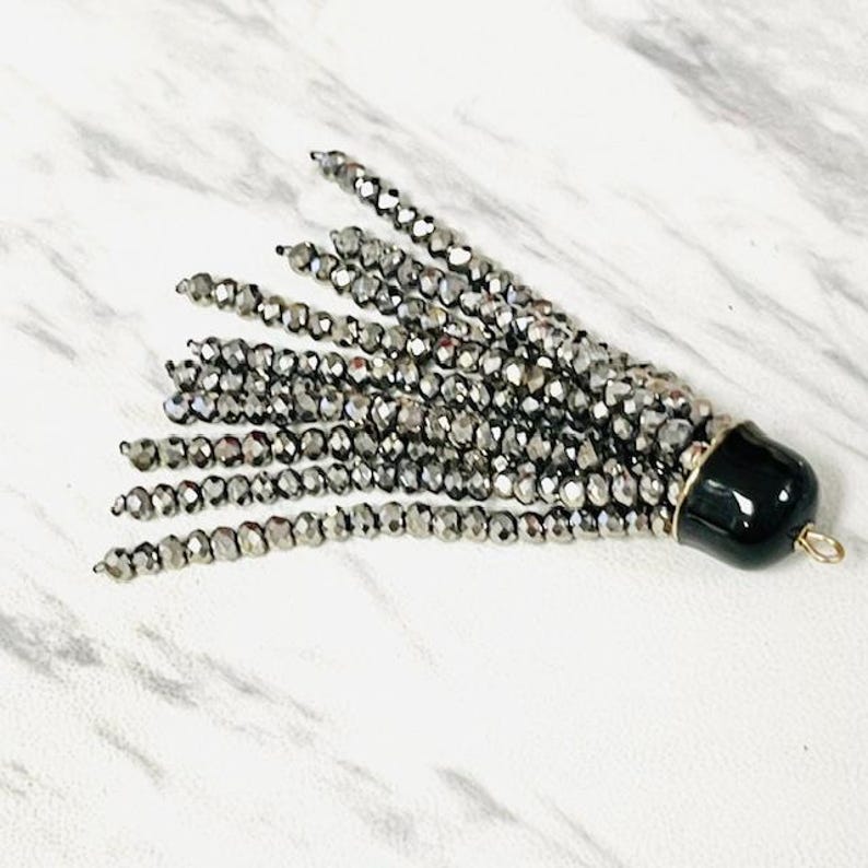 Incorrect Cap Color Crystal Beaded Tassel Pendant With Enamel Cap-boho Chandelier Earrings ...