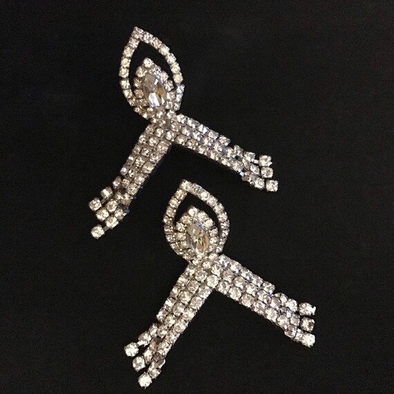 MUSI Vintage 1950 -1960 Silver Tone Rhinestone Sh… - image 1