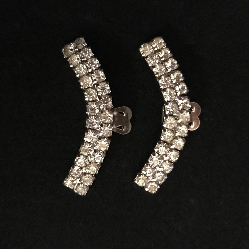 Vintage Crescent Rhinestone Shoe Clips