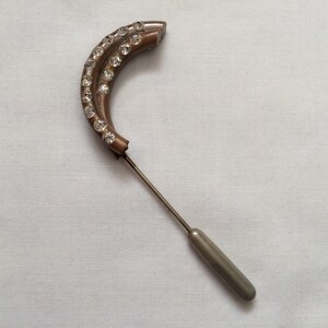 Vintage Celluloid Crescent Shape Hat Pin