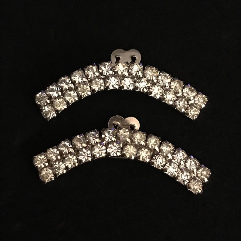 Vintage Crescent Rhinestone Shoe Clips
