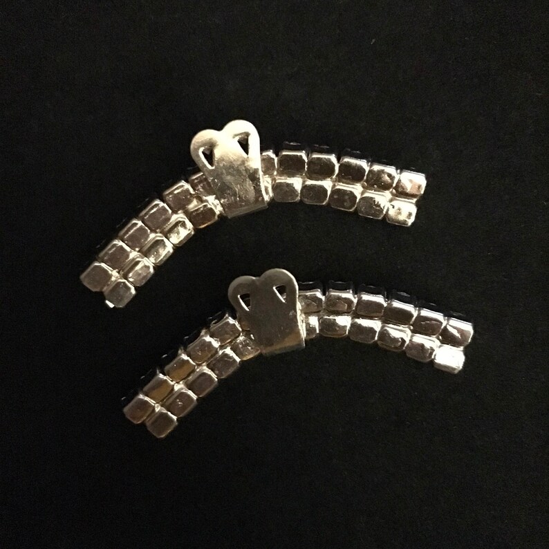 Vintage Crescent Rhinestone Shoe Clips