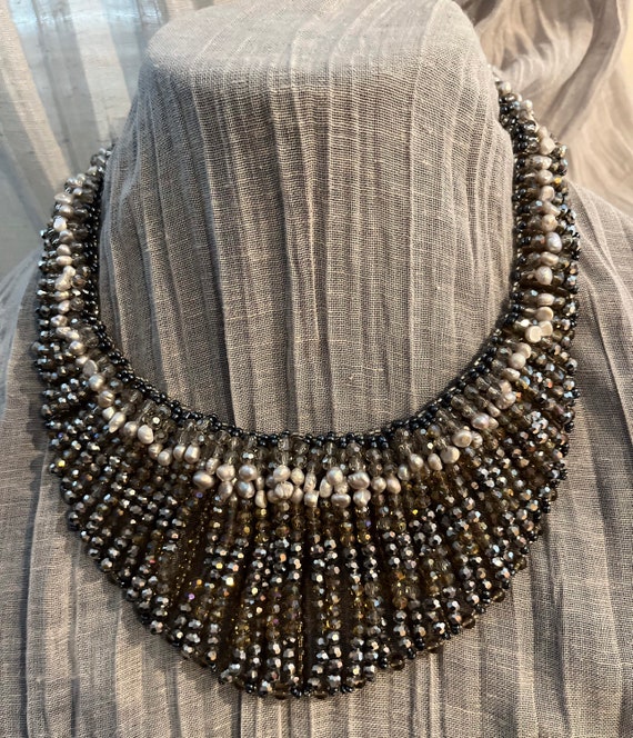 Nakamol Beaded Bib Collar Necklace - image 9