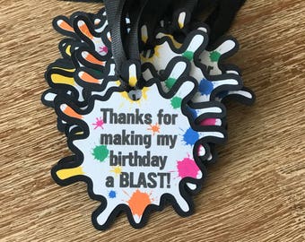 Handmade Paintball Paint Splat Favor Tags Goodie Goody Bag Tags, Paintball Favor Tag, Paintball Party, Paintball Birthday, Paint Splat