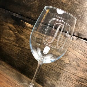 Personalized Custom Etched Wine Glass