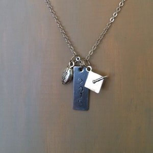 Custom Graduation Football Necklace