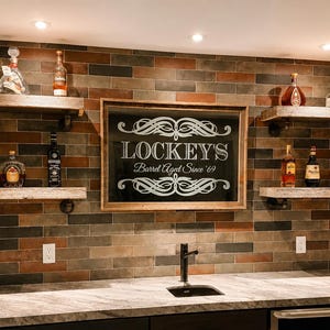 Personalized Bar Mirror | Custom Home Bar Sign | Bourbon Bar Decor | Whiskey Lounge Mirror | Engraved Man Cave Sign | Housewarming Gift