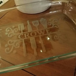 Personalized Glass Casserole Dish 9x13|square Baking Dish|glass Baking ...