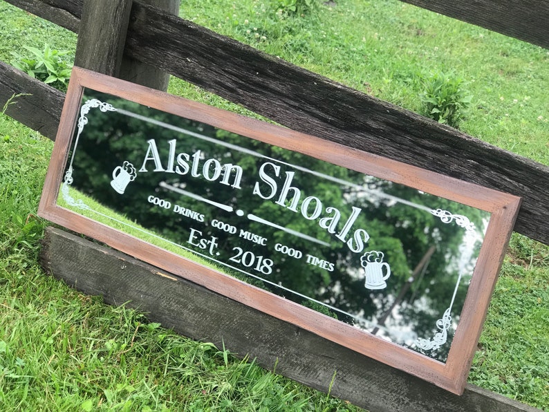 Custom Personalized Mirror Large Mirror Personalized Bar Etsy