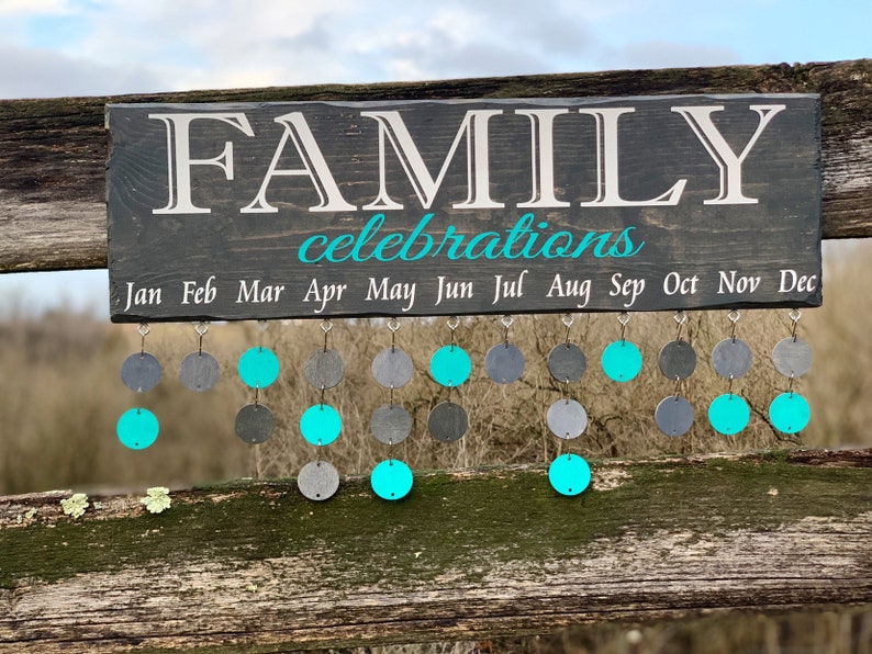 Download Grey And Teal Family Celebration Wall Hanging Family Birthday Board Celebration Sign Birthday Anniversary Calendar 7 25x24 Home Decor Home Living Vadel Com