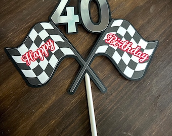 Personalized Racing Cake Topper|Dirt Bike Cake Topper|Four Wheeler Cake Topper|Chrome Cake Topper|Racing Fan Cake|Birthday Cake Topper