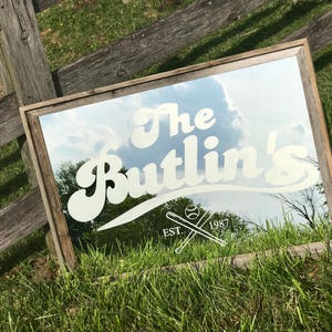 Personalized Baseball Mirror|Large Mirror|Personalized Bar Mirror|Engraved Mirror|Custom Bar Mirror|24x36