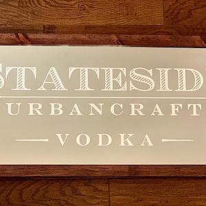 Custom Large Logo Mirror|Large Wall Mirror|Personalized Bar Mirror|Custom Engraved Mirror|Etched Bedroom Mirror|Vodka Lover Gift|16x48