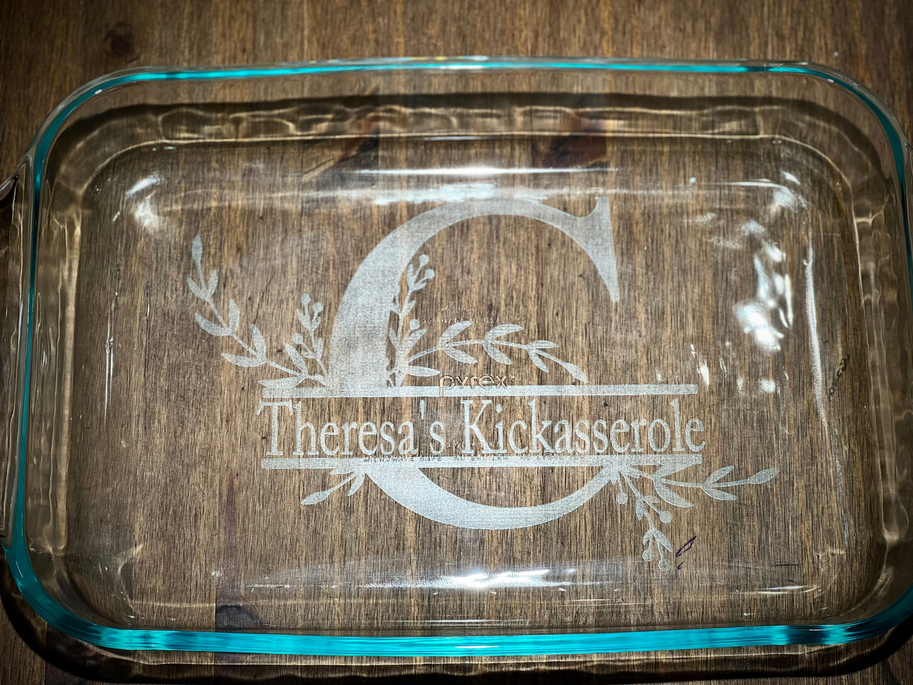 Custom Thankful & Blessed Glass Baking and Cake Dish (Personalized)