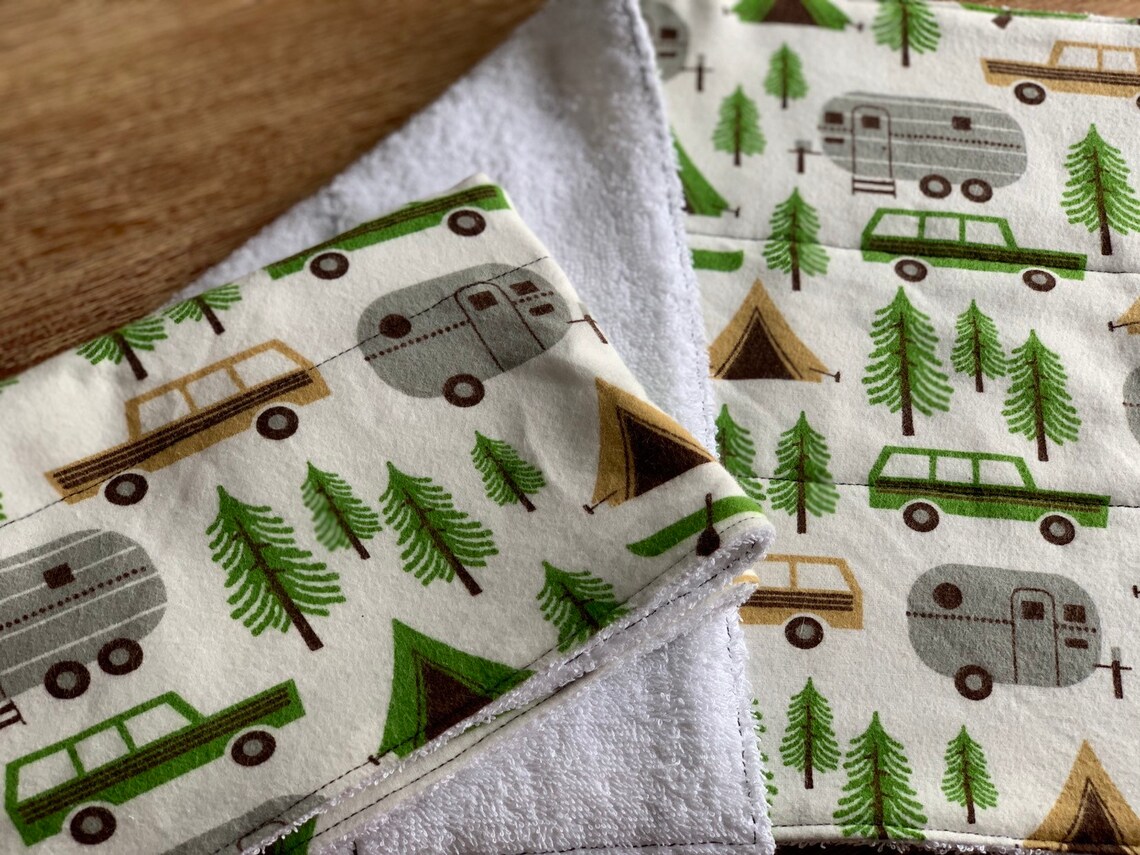 Adorable Vintage Camper Burp Clothes Personalized Burp Etsy