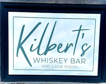 Personalized Game Room Mirror|Large Mirror|Home Bar Mirror|Custom Engraved Mirror|Etched Mirror|Game Room Sign|Whiskey Bar Sign|2x3