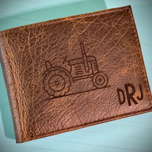 Laser gravierte Leder Brieftasche|Bauer Brieftasche|Bauer Geschenk|Geschenk für Ihn|Handgeschriebene Brieftasche||Personalisierte Brieftasche|Monogramm Brieftasche|Leder Bifold