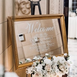 Wedding Welcome Mirror|Gold Wedding Welcome|Custom Wedding Mirror|Wedding Mirror|Hand Lettered Mirror|24x36 Gold