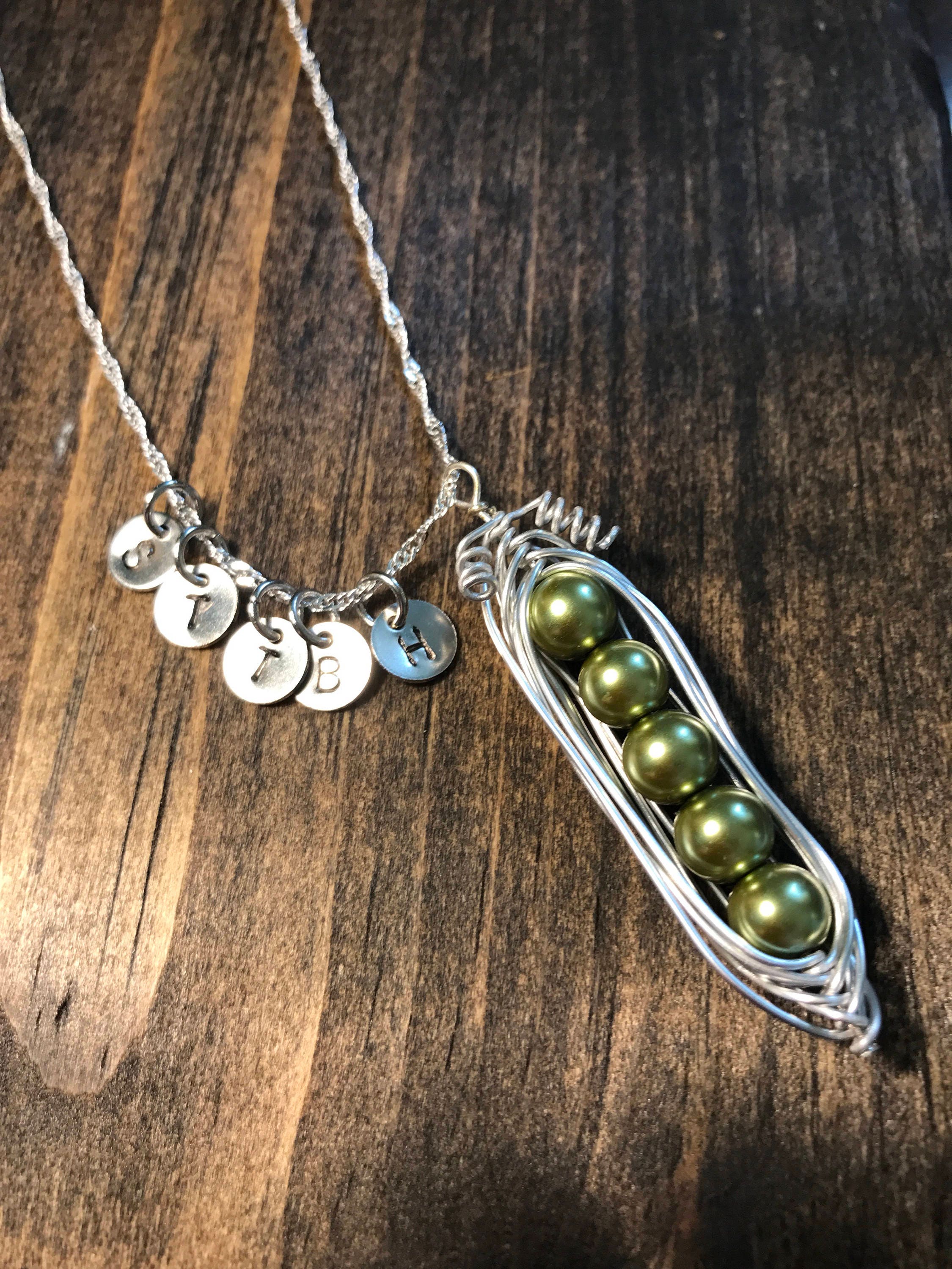 PEAS IN A POD necklace with Custom Colors - Swarovski Elements glass  pearls) - Mu-Yin Jewelry