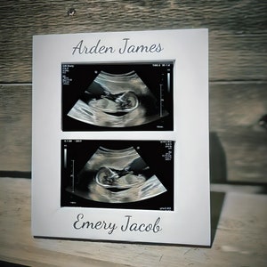 thumbnail interactive-video image 1 of The First Time We Saw You – Personalised Baby Scan Photo Frame, Oak Wood, 4x6in, FWINS-2 1 of 3