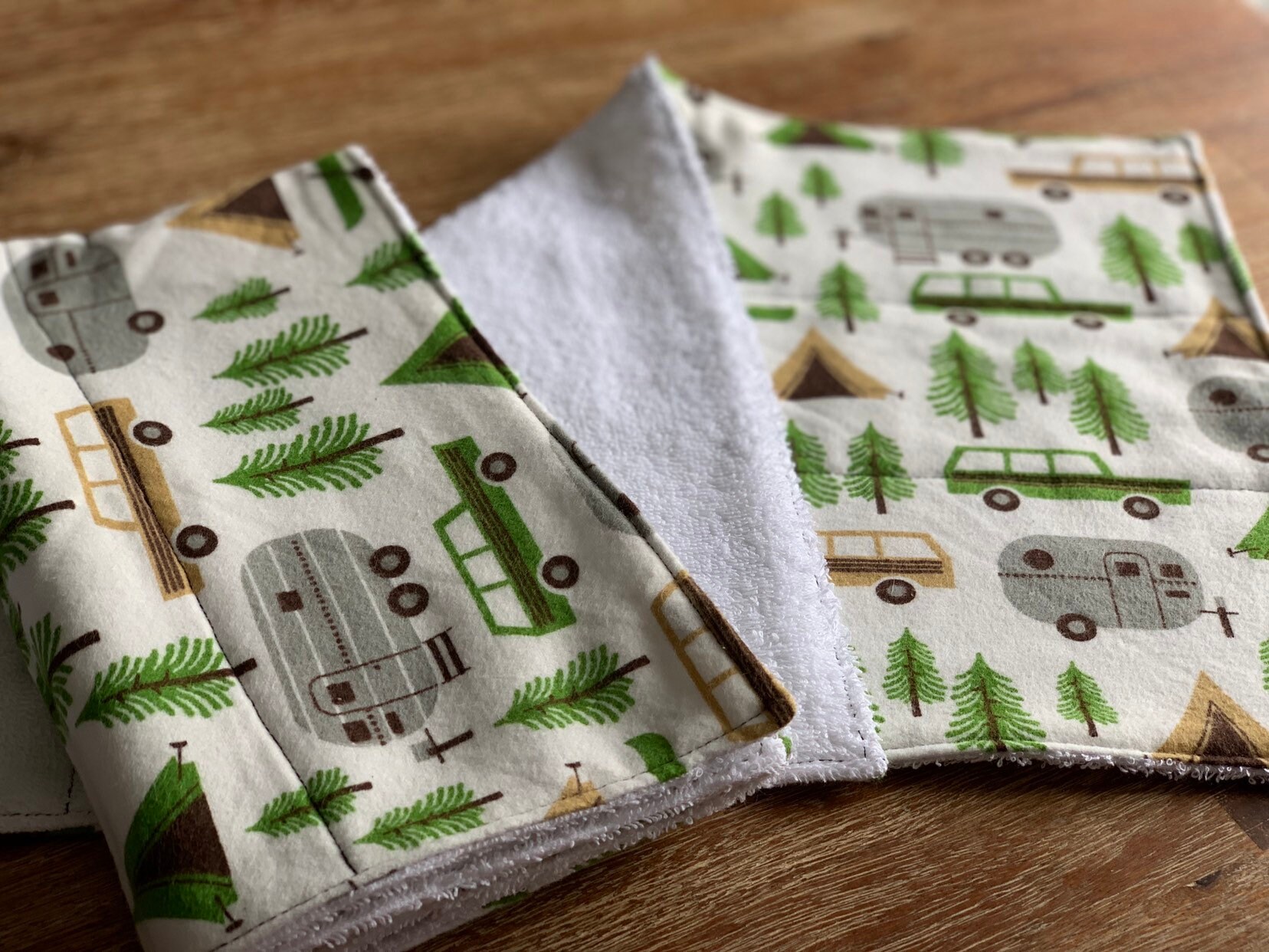 Adorable Vintage Camper Burp Clothes Personalized Burp Etsy