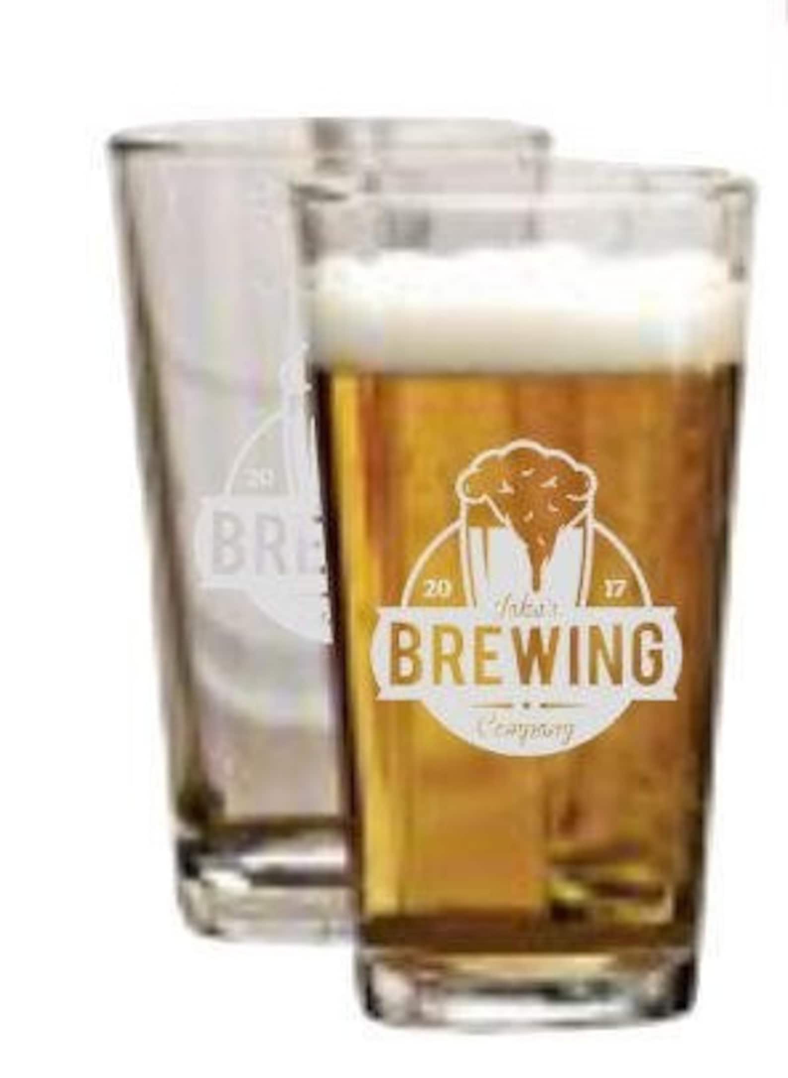 Personalized Pint Beer Glass Gift Set Engraved Glasses Etsy
