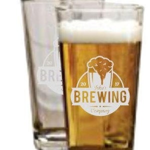 Personalized Pint Beer Glass Gift Set, Engraved Glasses, Custom Barware, Glassware, Personalized Pint Glass, Gifts for him