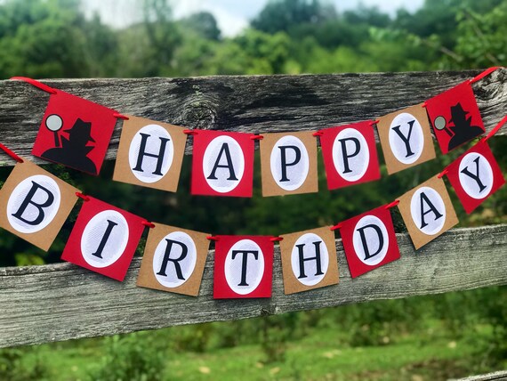 Banniere Anniversaire Espion Fait A La Main Agent Secret Etsy