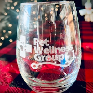 Personalized Etched Stemless Wine Glass|Gift For Her|Company Logo Glass|Wine Glasses|Business Wine Glass|Wedding Gift|Anniversary Gift