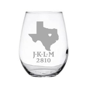 Personalized Etched Stemless Wine Glass, Gift For Her, Custom Etched Glass, Wine Glasses, Custom Wine Glass, Wedding Gift, Anniversary Gift