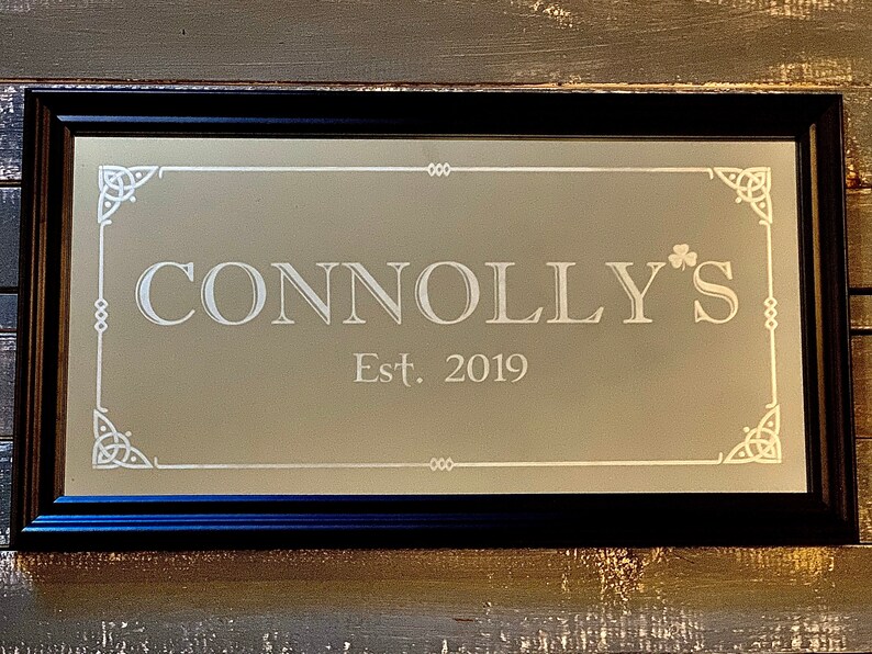 Personalized Irish Pub Mirror in Black Framepersonalized Bar Etsy