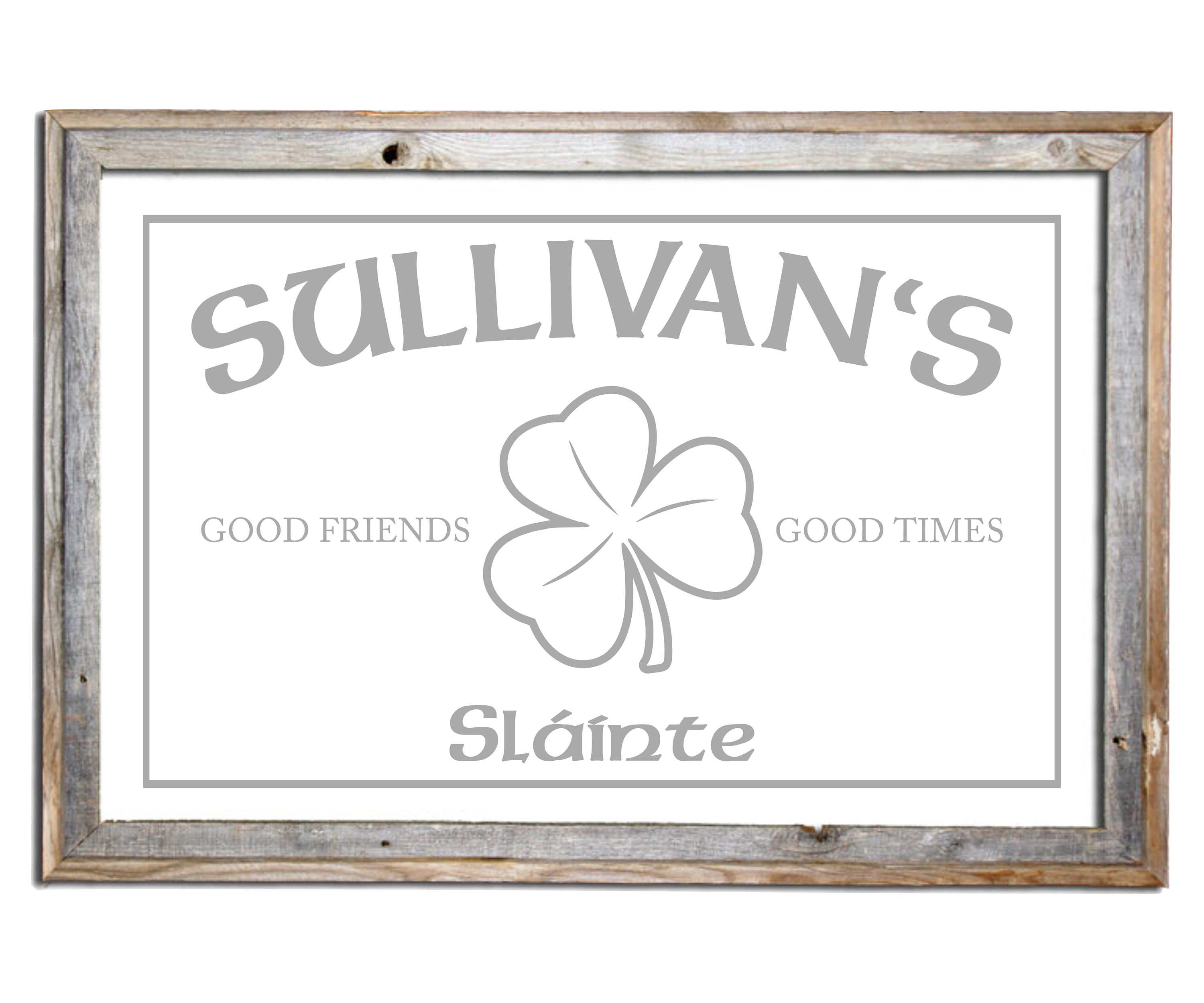 Custom Clover Irish Pub Mirror|Personalized Bar Mirror|Custom Engraved Mirror|Celtic Design|Sharmrock Sign|Gaelic Sign|Slainte Sign|24x36