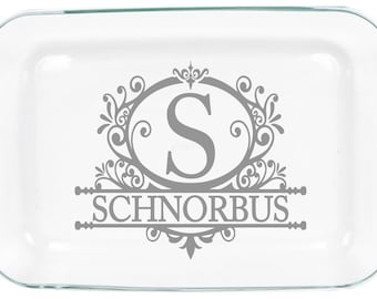 Personalized Laser Engraved 4.5 QT Glass Casserole Dish – Custom Kitchen Gift, Monogrammed Bakeware, Unique Wedding or Housewarming Gift