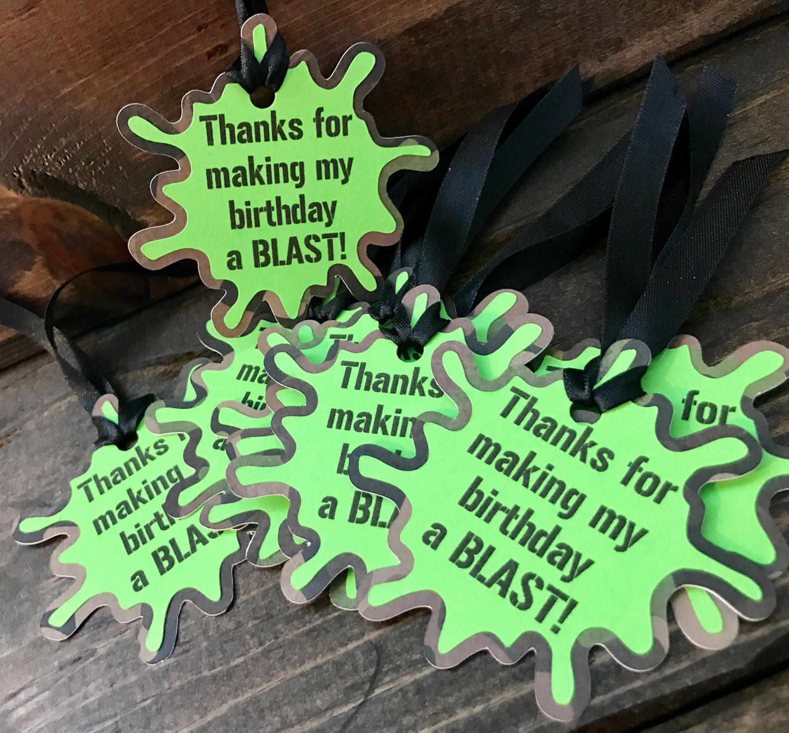 Handmade Paintball Paint Splat Favor Tags Goodie Goody Bag Etsy