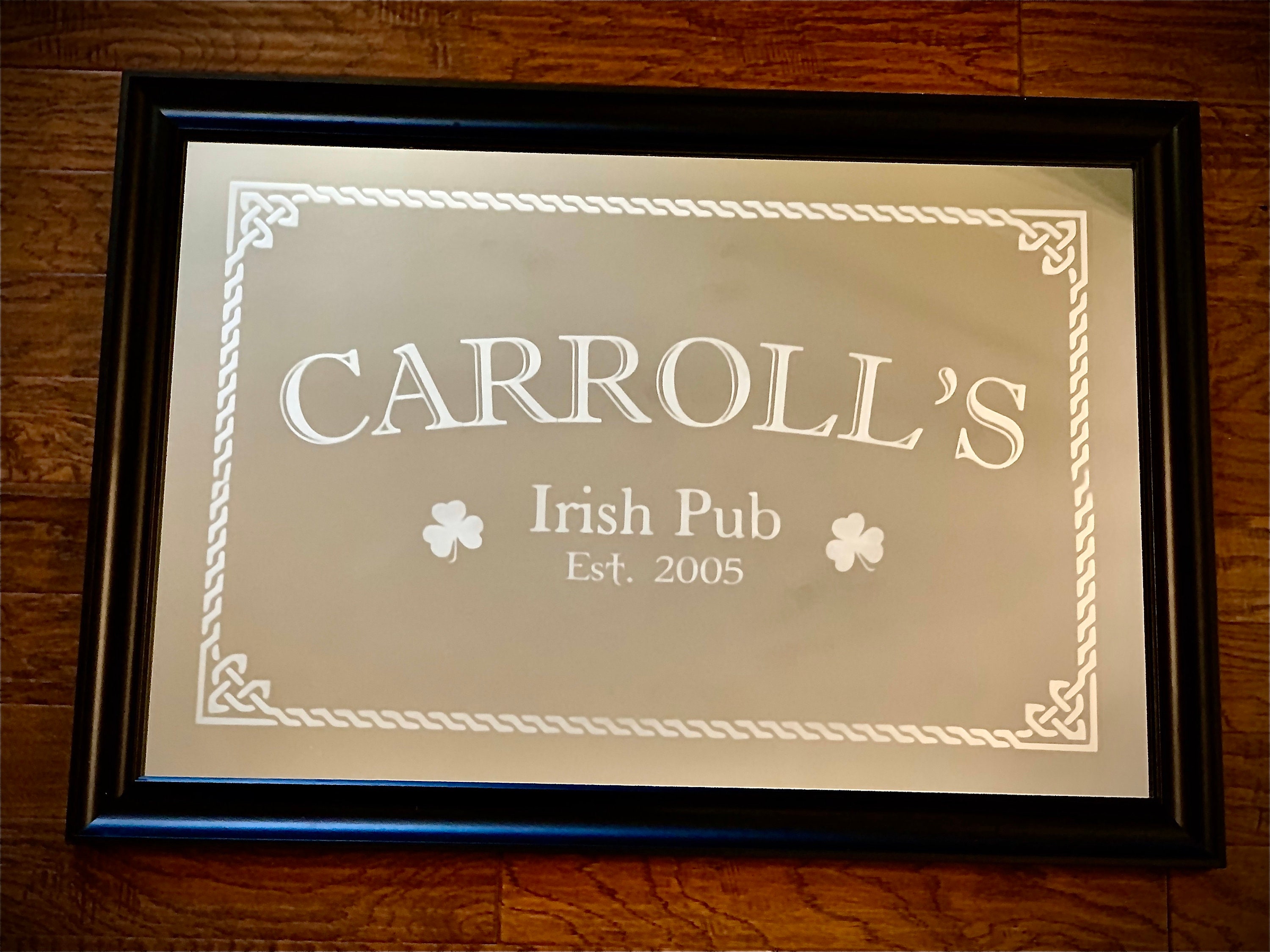 Personalized Irish Pub Mirror in Black Framepersonalized Bar Etsy