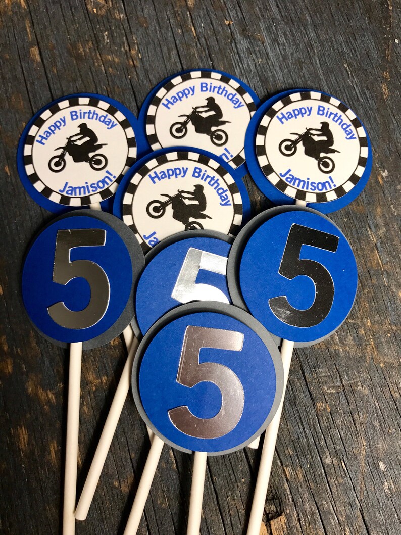 Personalized Dirt Bike Four Wheeler 4 Wheeler Birthday Cupcake Etsy