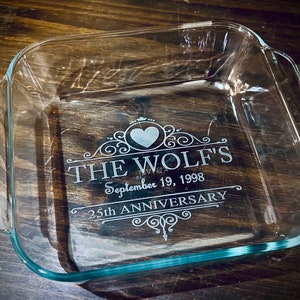 Personalized Glass Casserole Dish 9x13|square Baking Dish|glass Baking ...