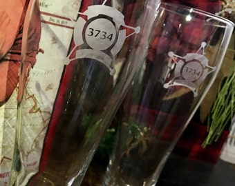 Custom Etched Tall Pilsner Glass