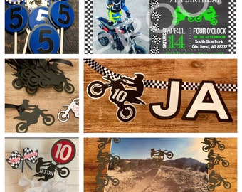 Dirt Bike Bliss Geburtstagsparty Paket - Einladungen, Spiel und Dekor für die ultimative Off-Road-Feier!