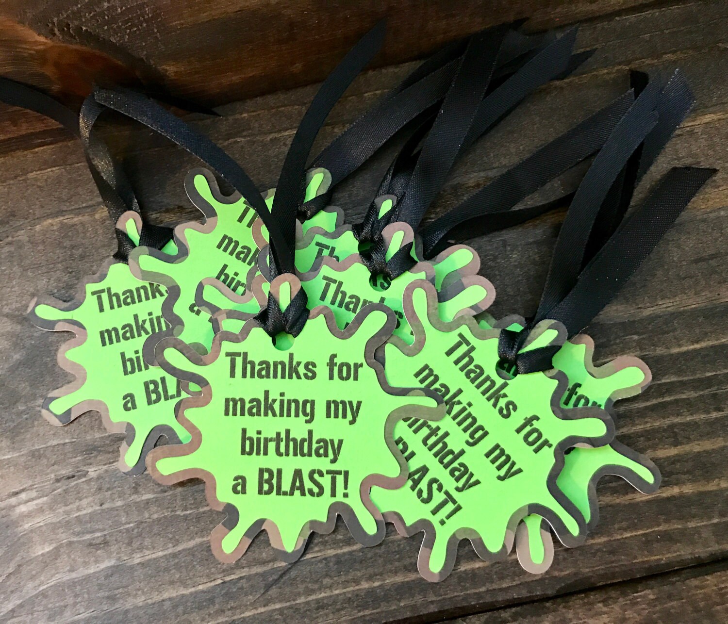 Handmade Paintball Paint Splat Favor Tags Goodie Goody Bag Etsy