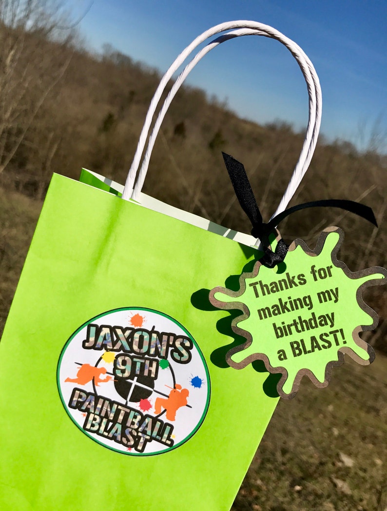 Handmade Paintball Paint Splat Favor Tags Goodie Goody Bag Etsy
