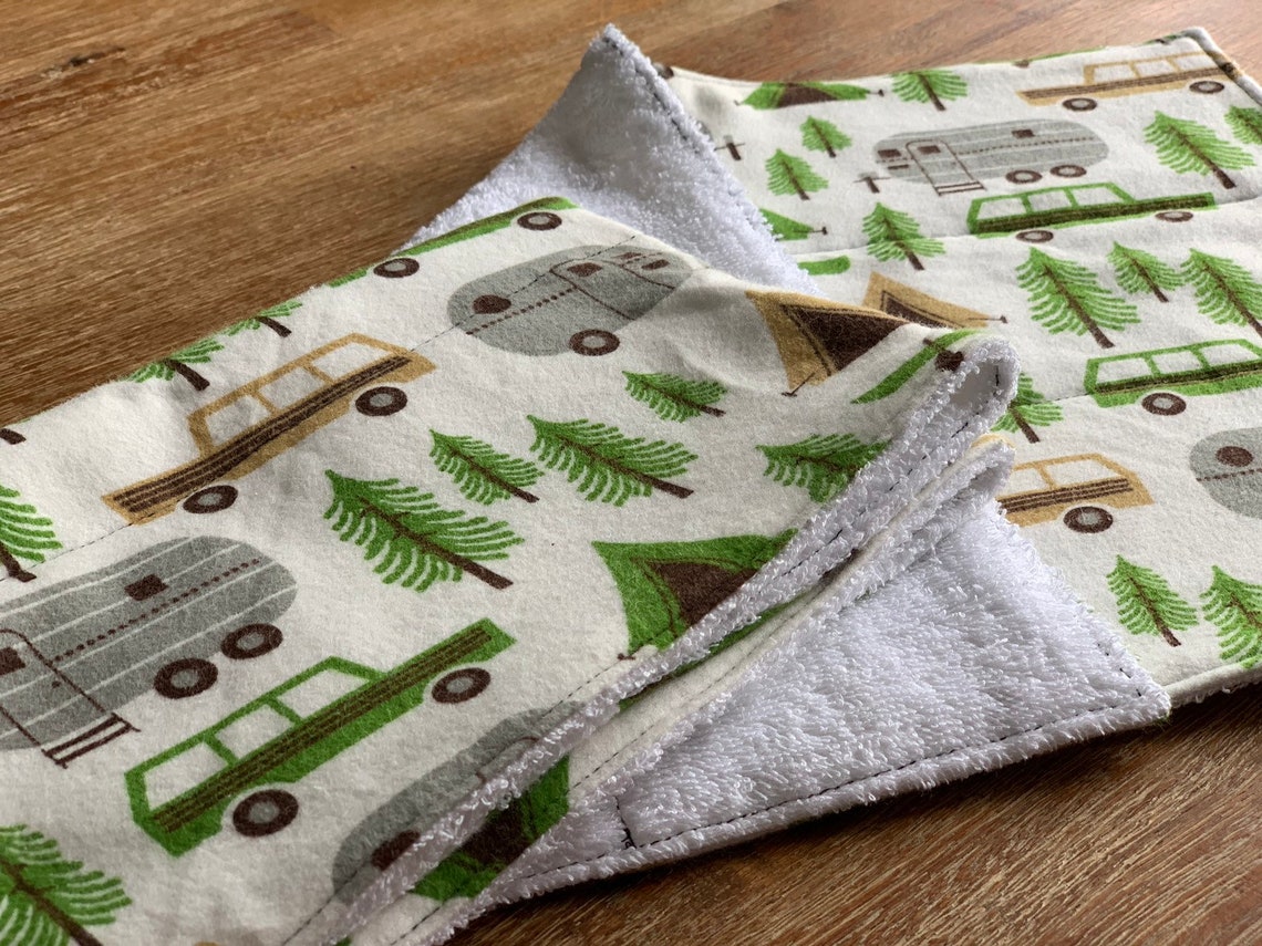 Adorable Vintage Camper Burp Clothes Personalized Burp Etsy