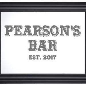 Custom Personalized Mirror, Large Mirror, Personalized Bar Mirror, Custom Engraved Mirror, Etched Bar Mirror, Custom Bar Mirror 20x24