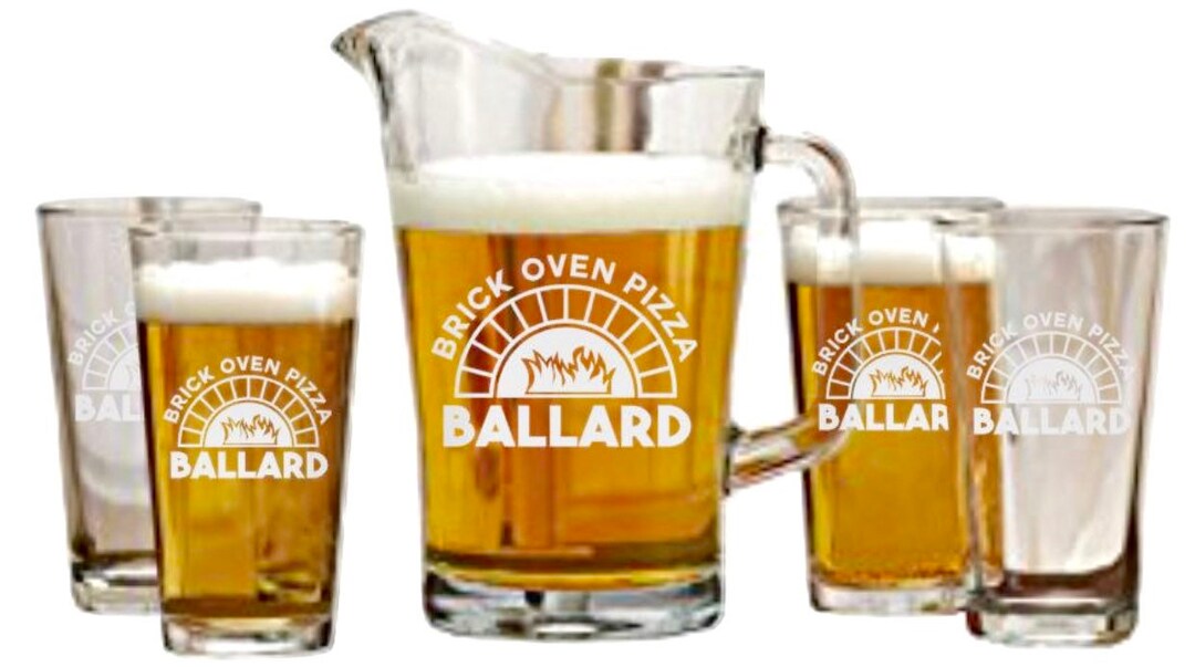 Personalized Beer Pitcher & Pint Glass Gift Setpizza Lover Giftcustom Barwarerestaurant Owner