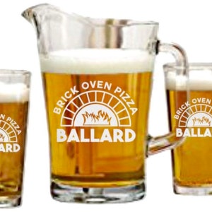 Personalized Beer Pitcher & Pint Glass Gift Setpizza Lover Giftcustom ...