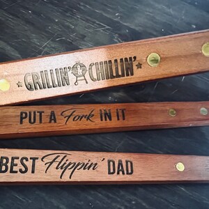 Personalized Wooden Grill Tools | Custom Laser Engraved BBQ Utensils | Unique Gift for Grill Enthusiasts