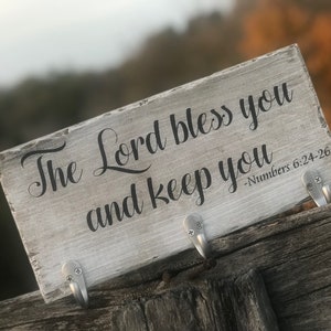 Custom Hanging Wood Key Holder, Housewarming Gift, Faith Decor, Bible Verse, Prayer Housewarming